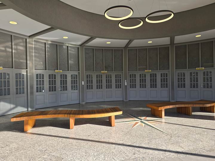 Hall que dá acesso às salas de velório
